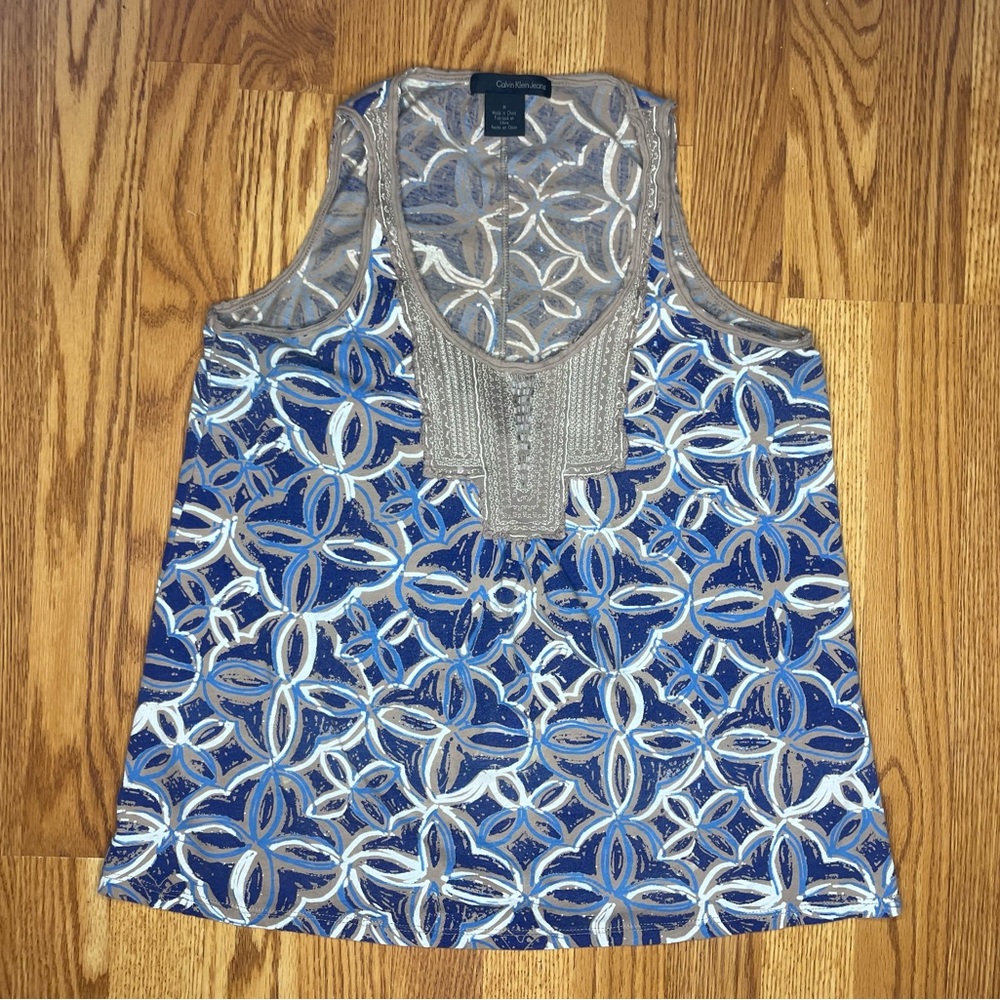 Calvin Klein tank top - U shaped neckline with beautiful detail & embellishments